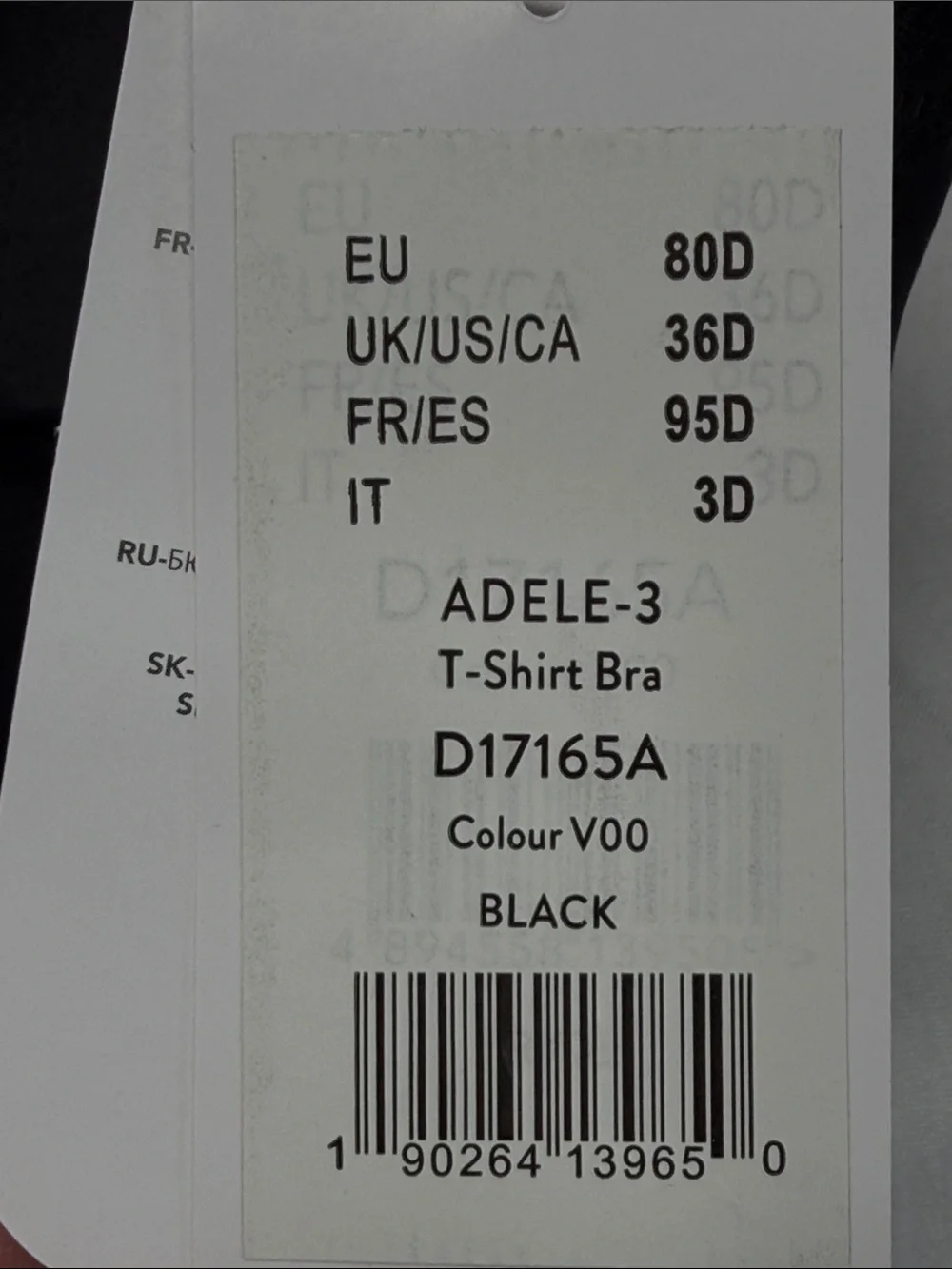 Dorina Curves NWT Black Lace Trim Adele 3 T-Shirt Padded Underwire Bra Size 36D